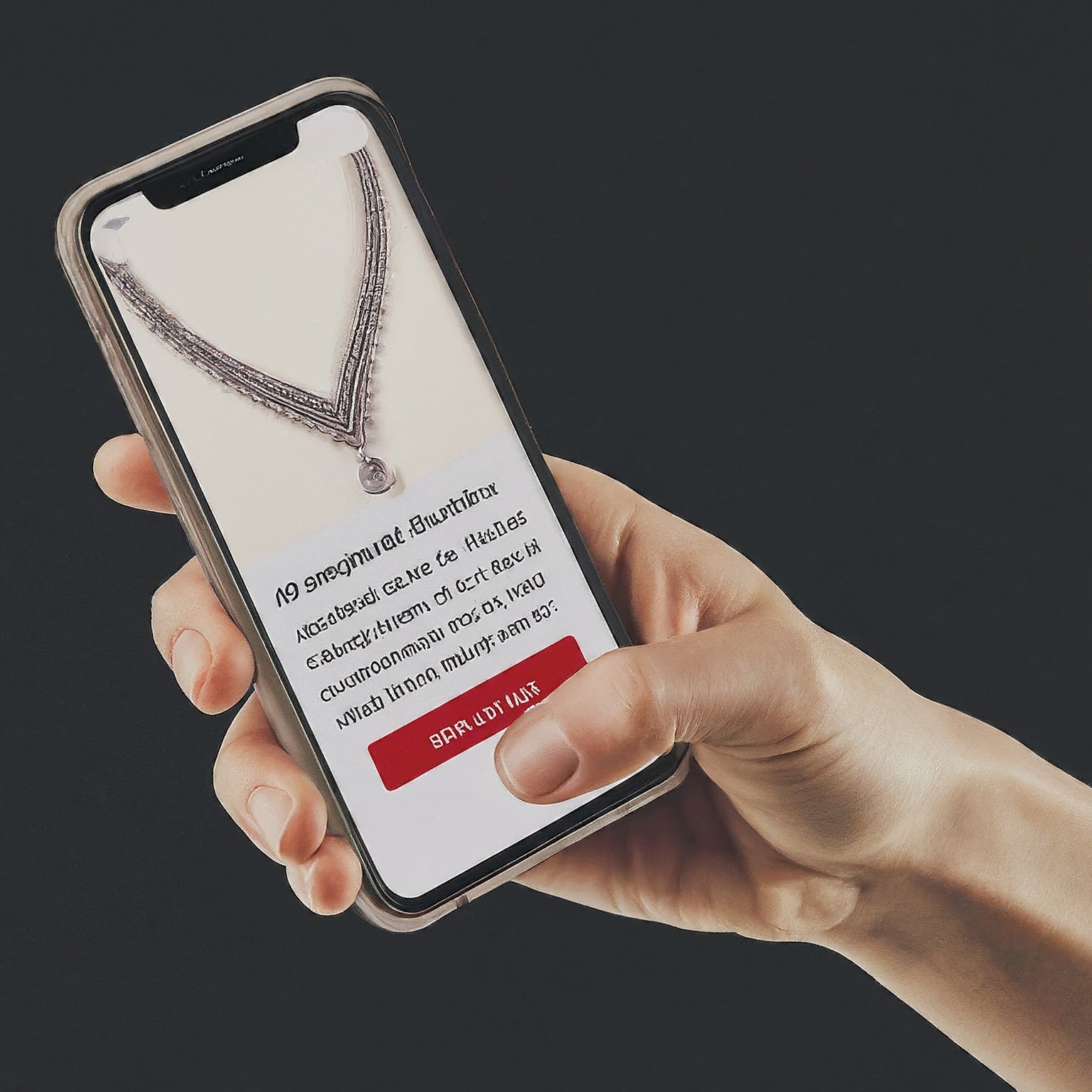 An image of a person holding a phone, trying to find more from Jewellery email marketing.